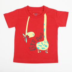 Newborn Boys Half Sleeves T-Shirt - Red