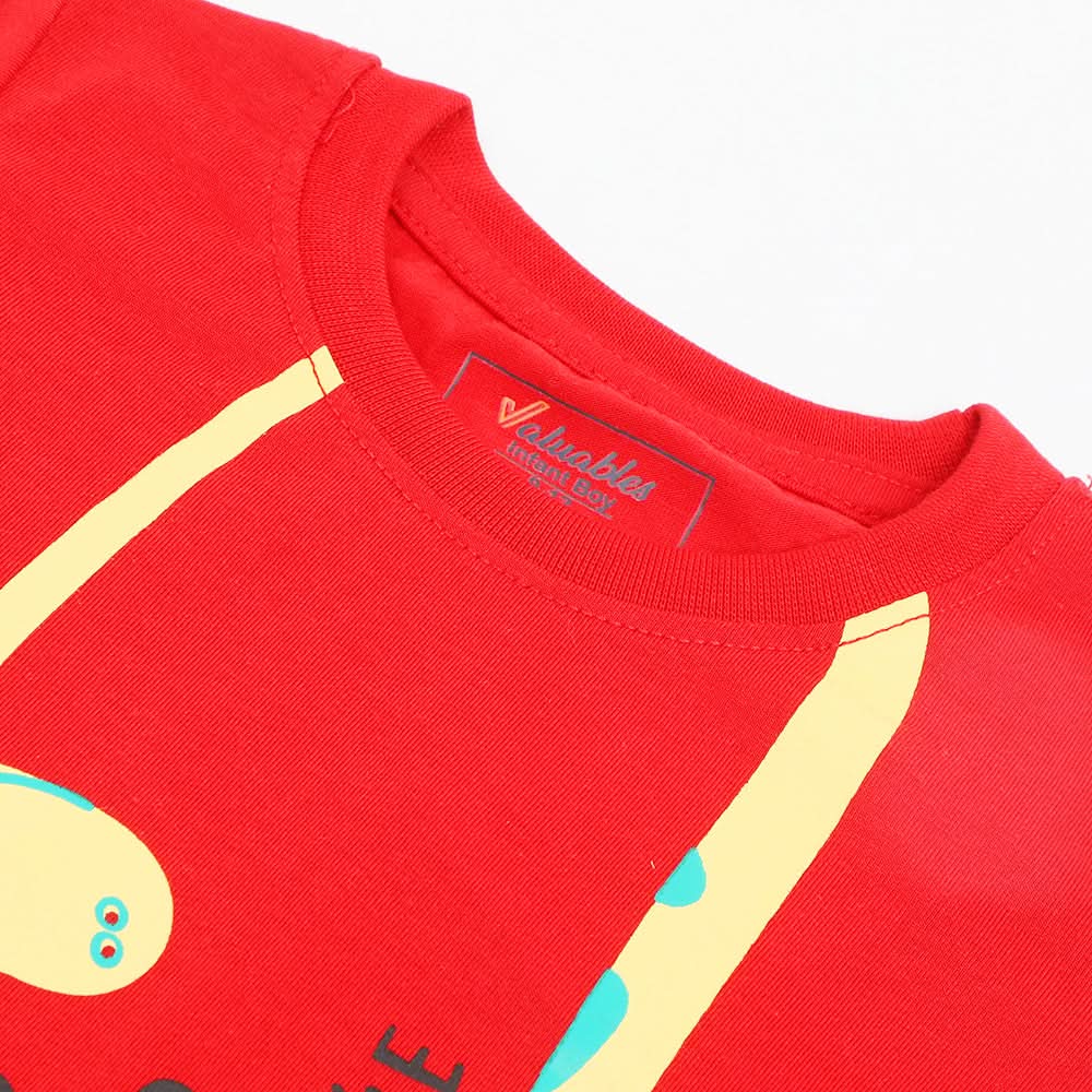 Newborn Boys Half Sleeves T-Shirt - Red, Newborn Boys Shirts & T-Shirts, Chase Value, Chase Value