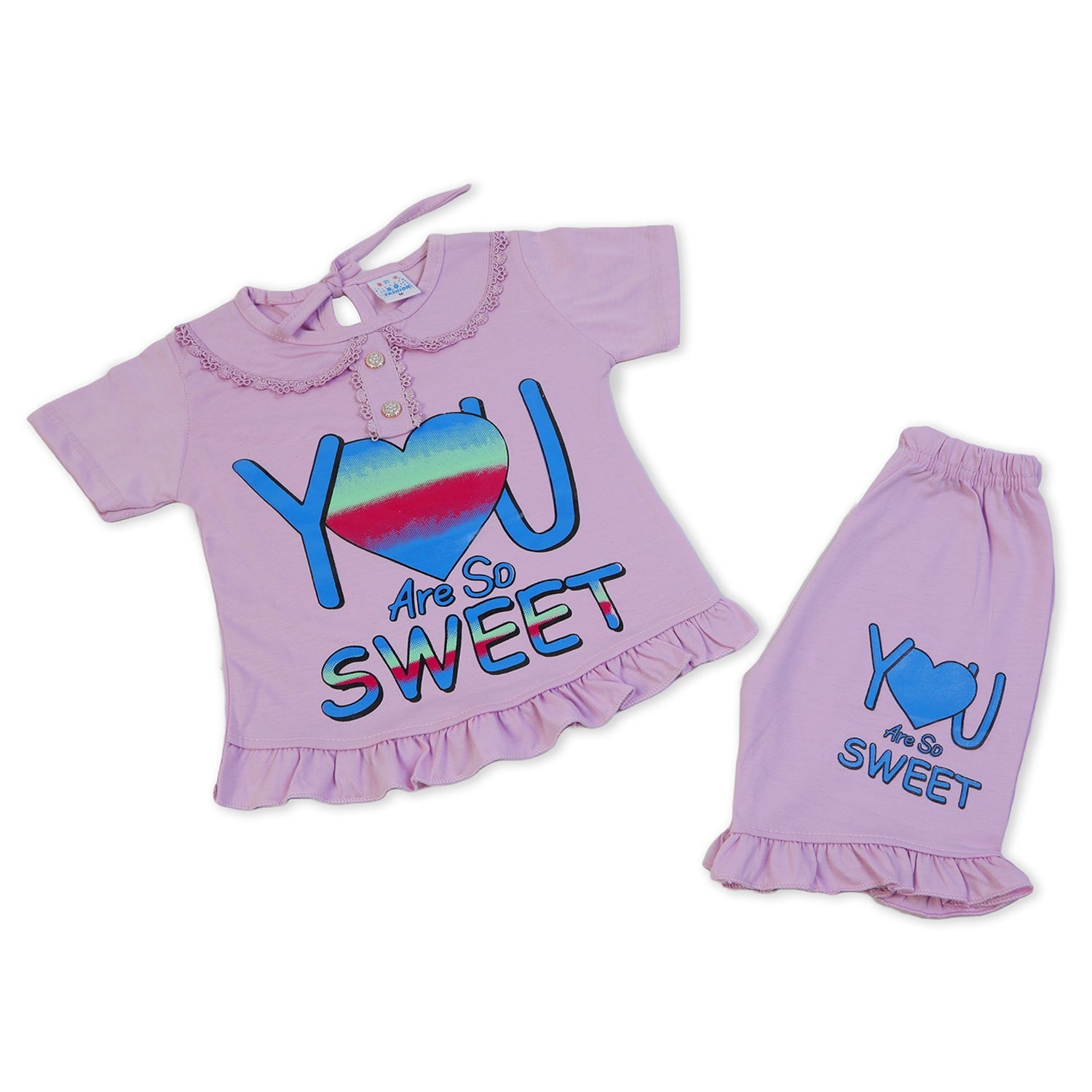 Girls Half Sleeves Suit - Light Purple, Girls Suits, Chase Value, Chase Value