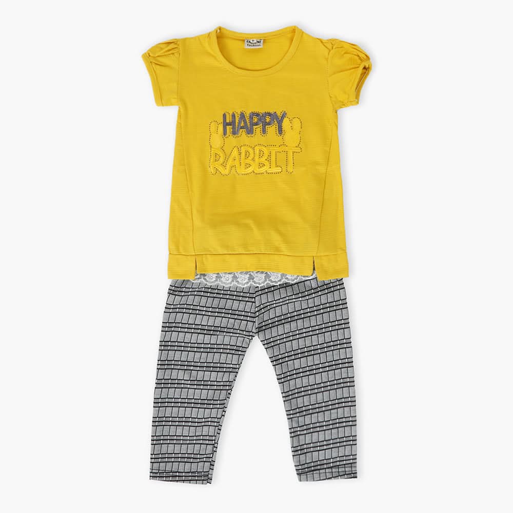 Girls Pajama Suit Cord Set - Mustard, Girls Suits, Chase Value, Chase Value