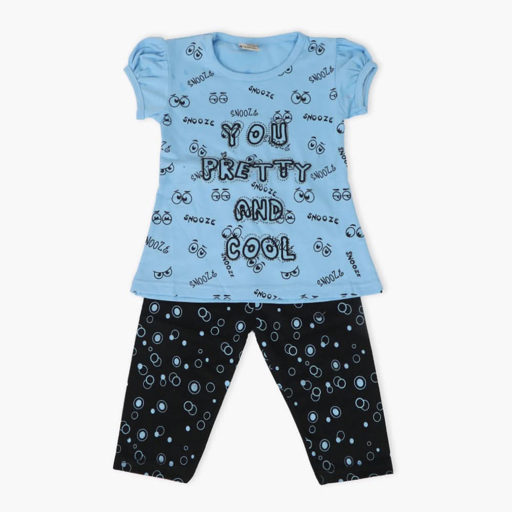 Girls Pajama Suit Cord Set - Blue, Girls Suits, Chase Value, Chase Value