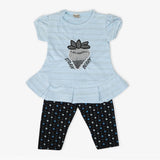Girls Pajama Suit Cord Set - Sky Blue, Girls Suits, Chase Value, Chase Value