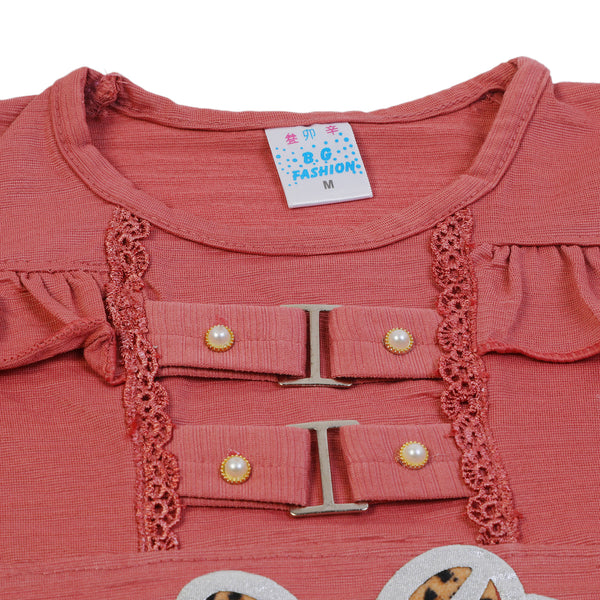 Girls Half Sleeves Suit - Rust