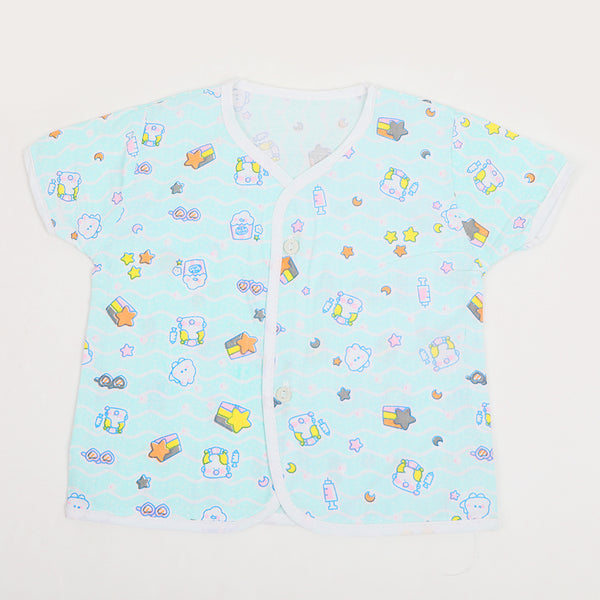 Newborn Boys Summer Vest - Cyan