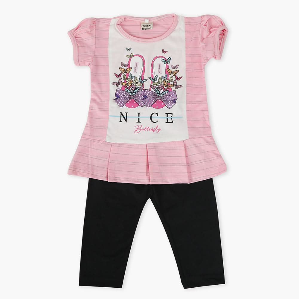 Girls Pajama Suit Cord Set - Pink, Girls Suits, Chase Value, Chase Value