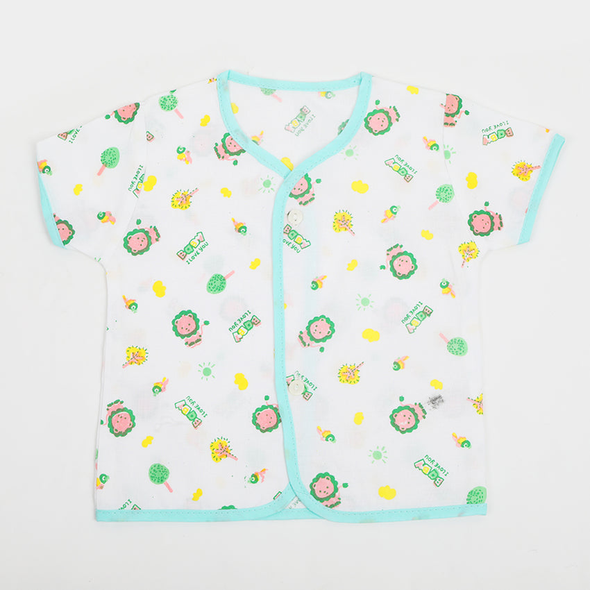 Newborn Boys Summer Vest - Cyan