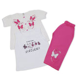 Girls Cotton Half Sleeves 3 Pcs Suit - Pink, Girls Suits, Chase Value, Chase Value
