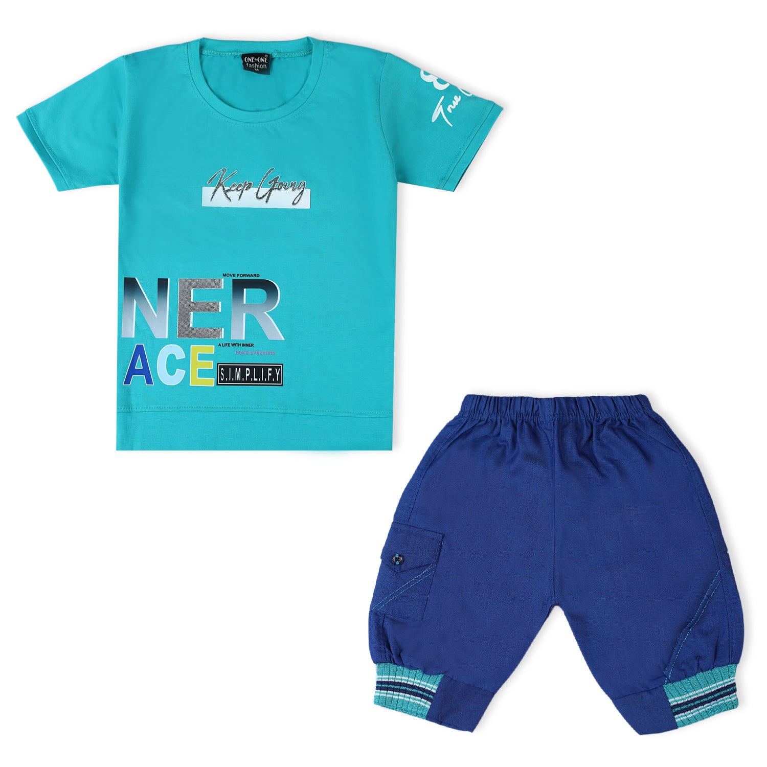 Boys Half Sleeves Suit - Green, Boys Sets & Suits, Chase Value, Chase Value