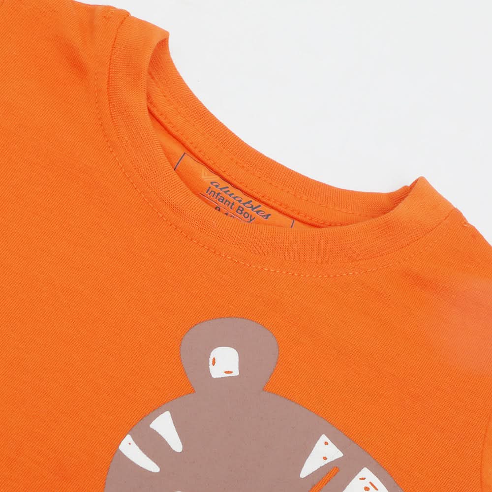 Newborn Boys Half Sleeves T-Shirt - Orange, Newborn Boys Shirts & T-Shirts, Chase Value, Chase Value