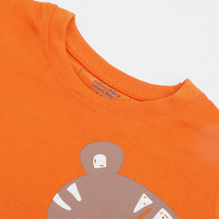 Newborn Boys Half Sleeves T-Shirt - Orange