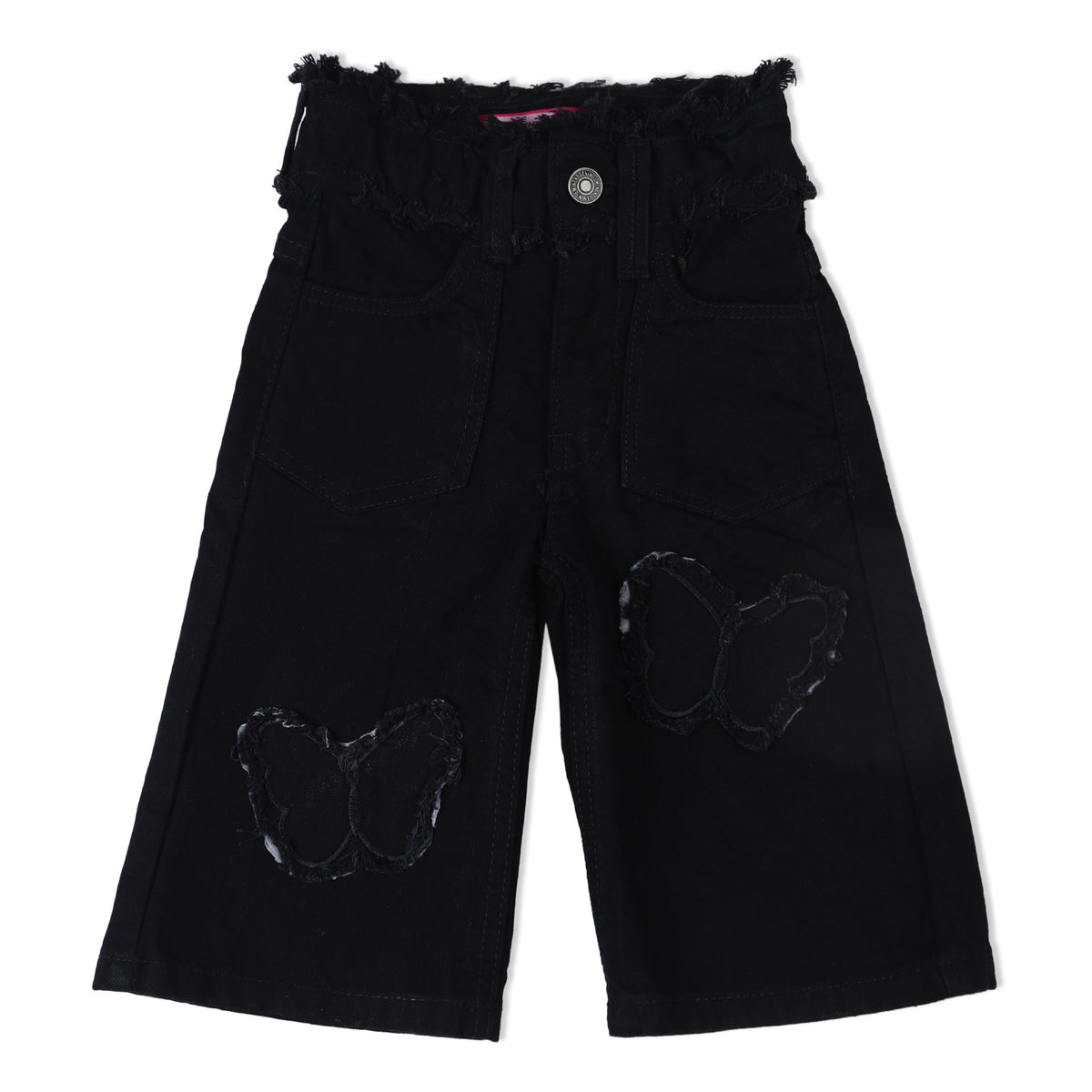 Eminent Girls Wider Leg Denim Capri - Black, Girls Pants & Capri, Eminent, Chase Value