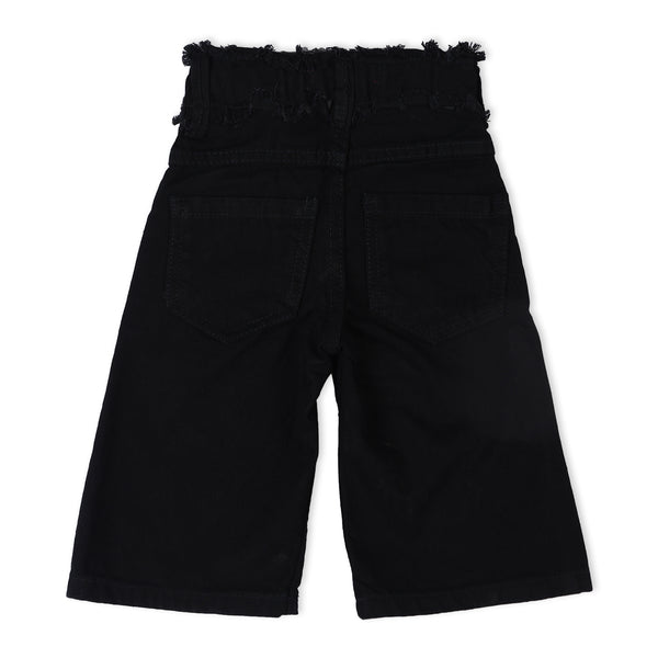Eminent Girls Wider Leg Denim Capri - Black