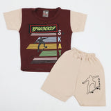 Newborn Boys Half Sleeves Suit - Maroon, Newborn Boys Sets & Suits, Chase Value, Chase Value