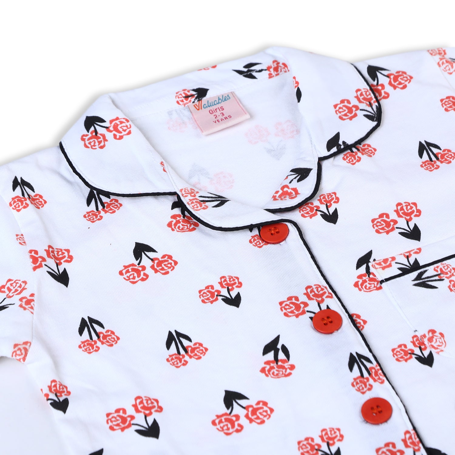 Valuable Girls Half  Sleeves Night Suit - Orange, Girls Night Suit, Chase Value, Chase Value