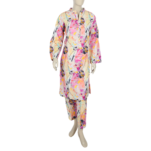 Women's Printed Khaddar 2pcs Suit - Pink