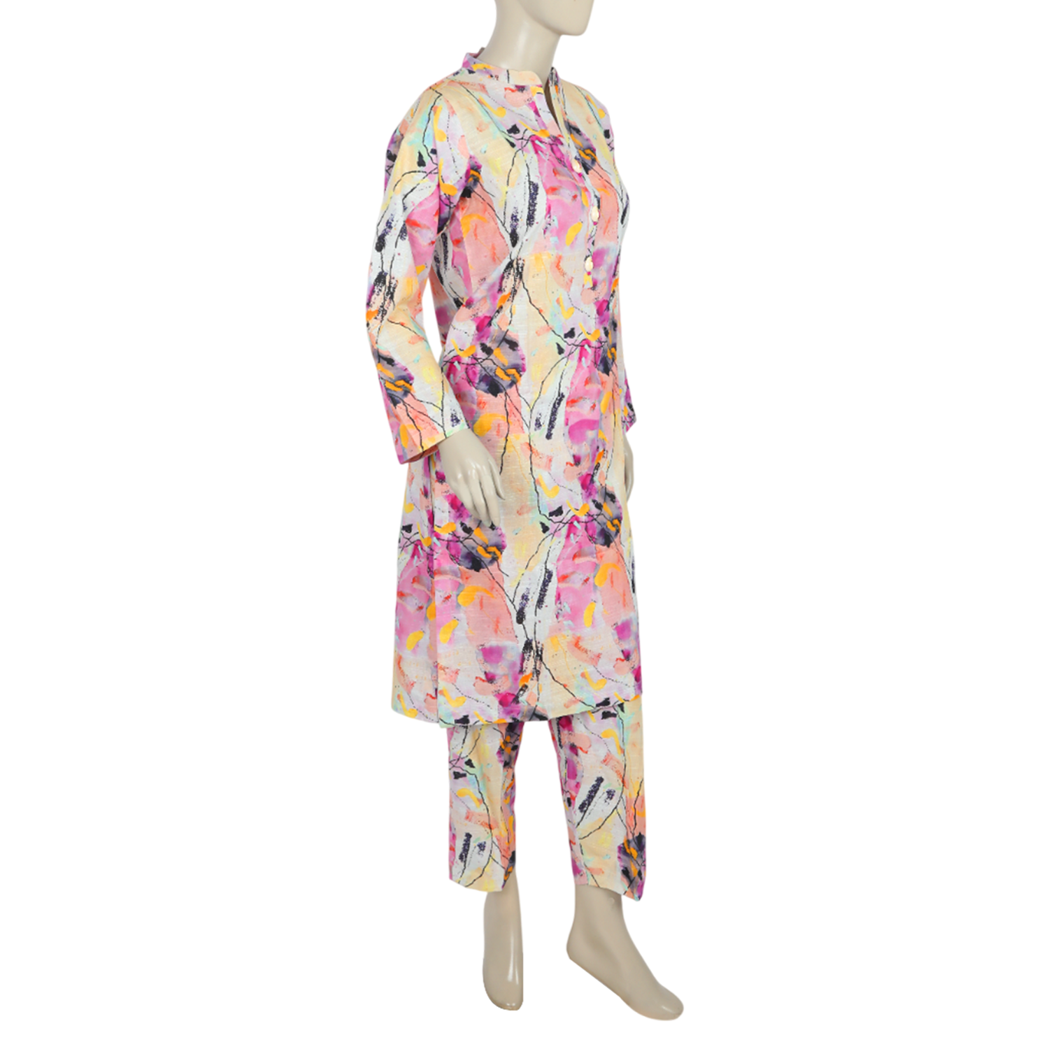 Women's Printed Khaddar 2pcs Suit - Pink, Women Shalwar Suits, Chase Value, Chase Value
