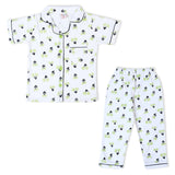 Valuable Girls Half  Sleeves Night Suit - Green, Girls Night Suit, Chase Value, Chase Value