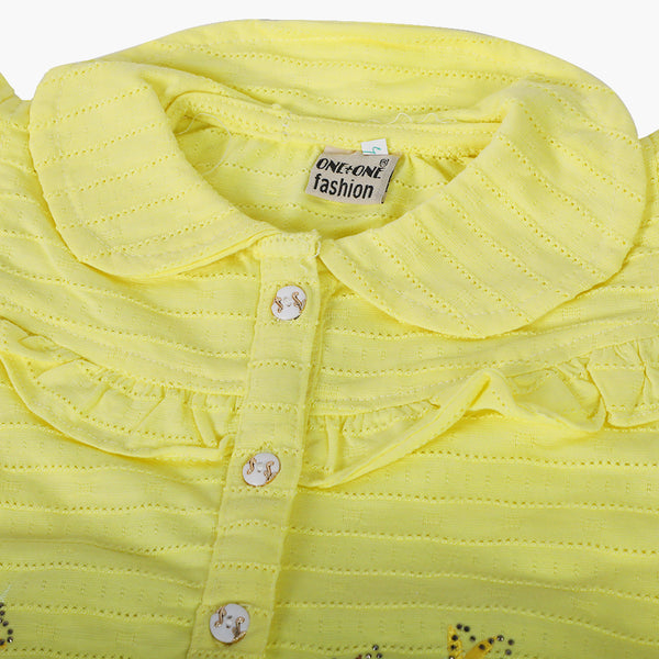 Girls Pajama Suit Cord Set - Yellow