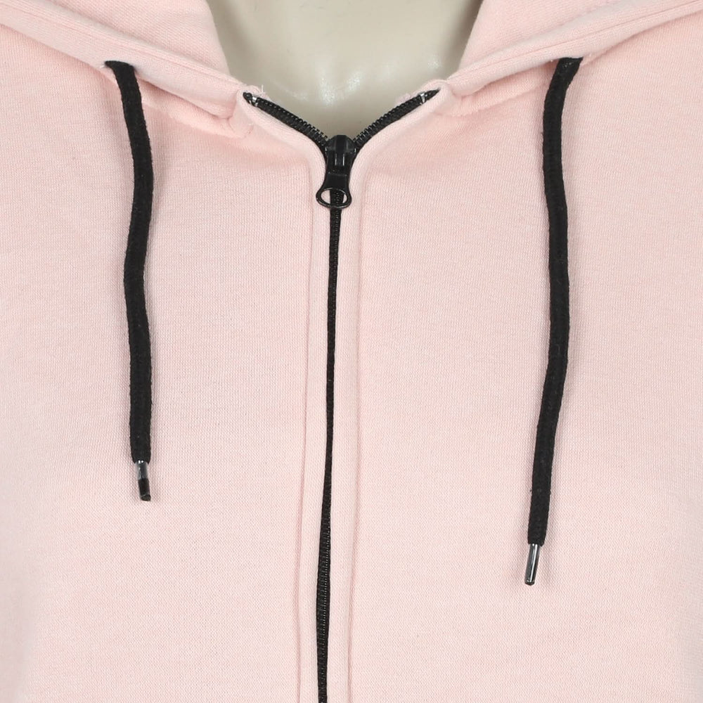 Women Full Sleeves Hoodie Jacket - Light Pink, Women Sweatshirts & Hoodies, Chase Value, Chase Value