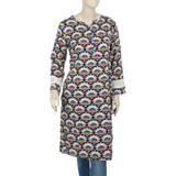 Women's Linen Printed Kurti - Navy Blue, Women Ready Kurtis, Chase Value, Chase Value