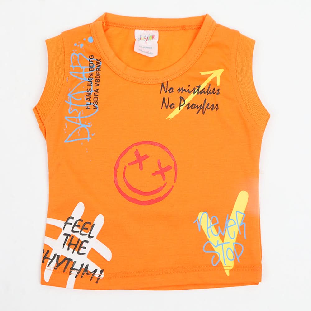 Newborn Boys Sando - Orange, Newborn Boys Shirts & T-Shirts, Chase Value, Chase Value
