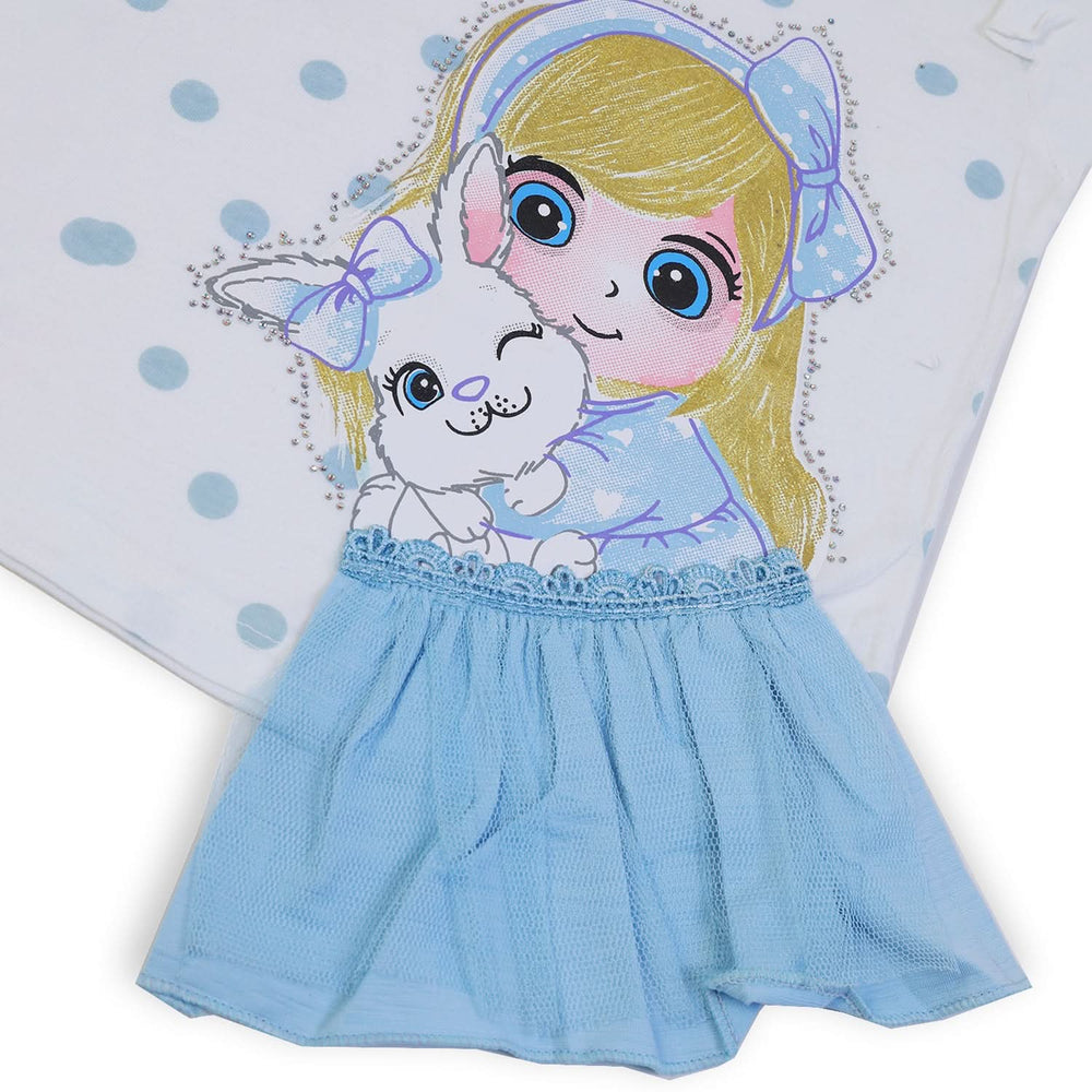 Girls Half Sleeves Suit - Light Blue, Girls Suits, Chase Value, Chase Value