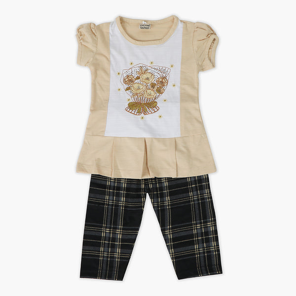 Girls Pajama Suit Cord Set - Cream