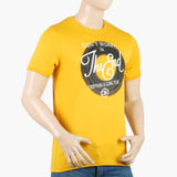 Men's Half Sleeves Round Neck Printed T-Shirt - Yellow, Men's T-Shirts & Polos, Chase Value, Chase Value