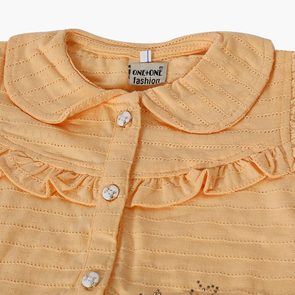 Girls Pajama Suit Cord Set - Peach, Girls Suits, Chase Value, Chase Value