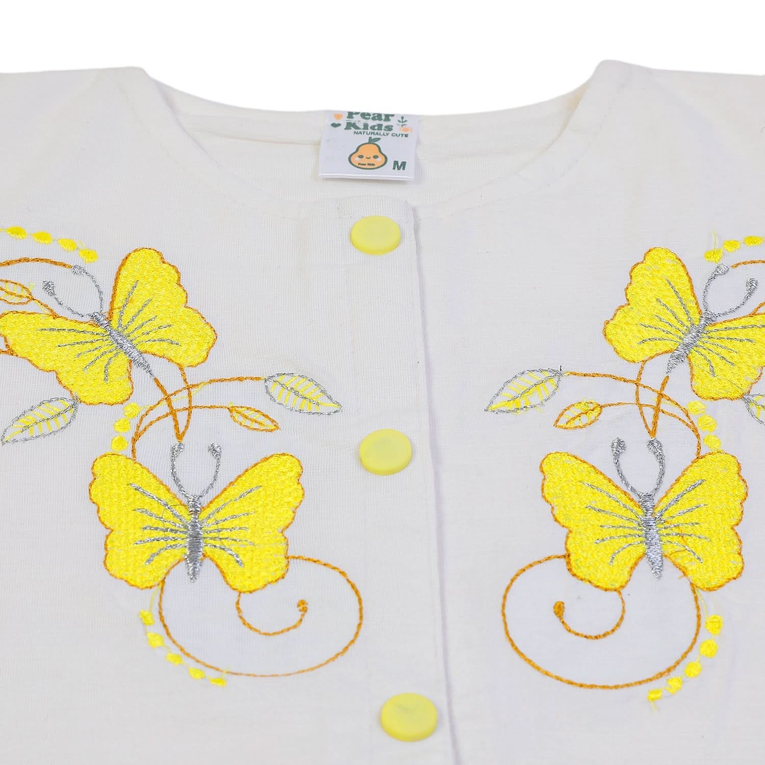 Girls Cotton Half Sleeves 3 Pcs Suit - Yellow, Girls Suits, Chase Value, Chase Value
