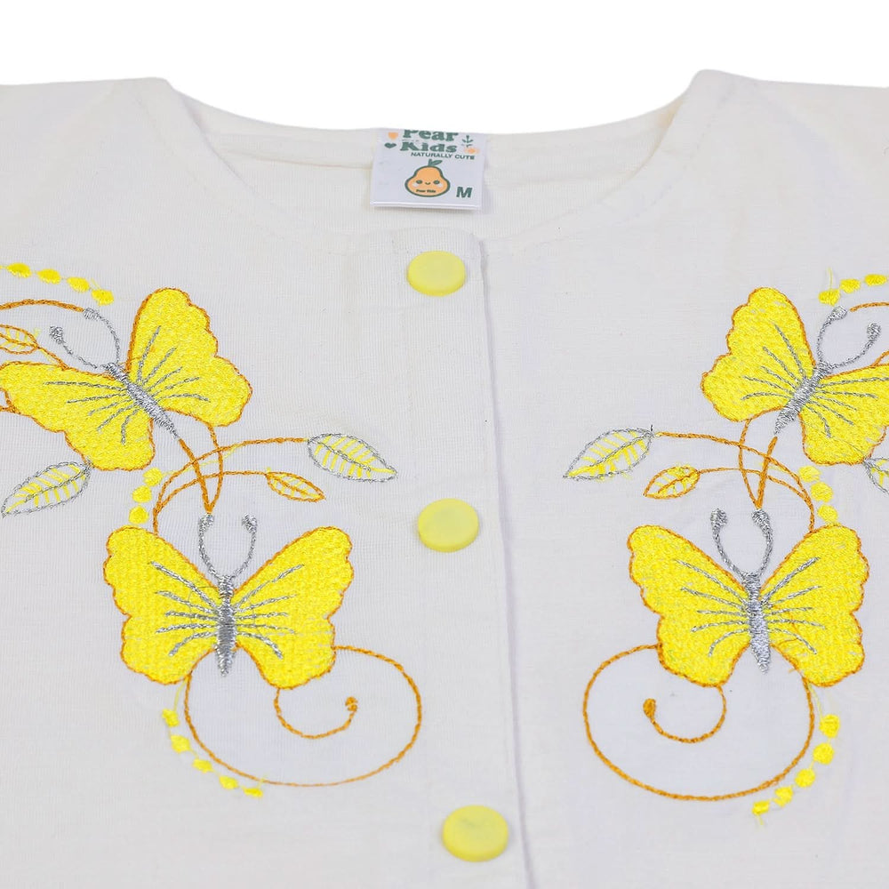 Girls Cotton Half Sleeves 3 Pcs Suit - Yellow, Girls Suits, Chase Value, Chase Value