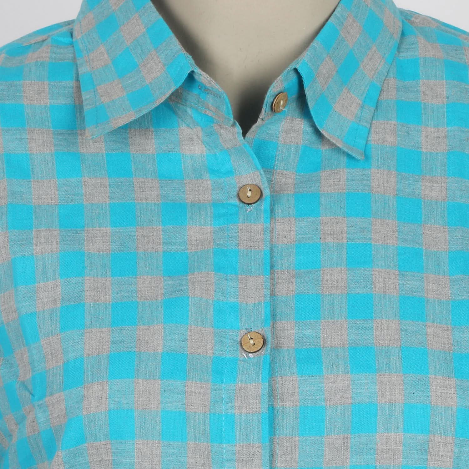 Women's Check Casual Shirt - Blue, Women T-Shirts & Tops, Chase Value, Chase Value