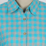 Women's Check Casual Shirt - Blue, Women T-Shirts & Tops, Chase Value, Chase Value