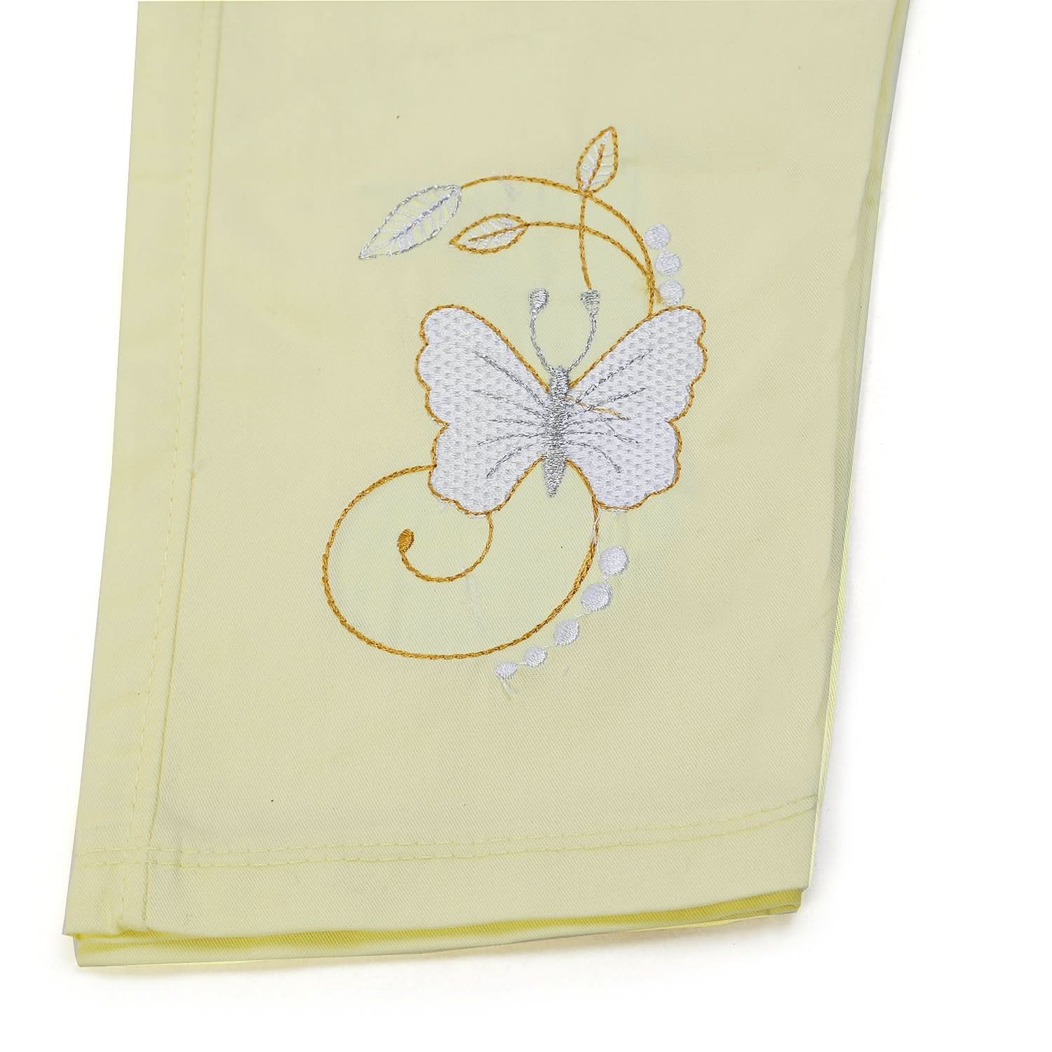 Girls Cotton Half Sleeves 3 Pcs Suit - Yellow, Girls Suits, Chase Value, Chase Value
