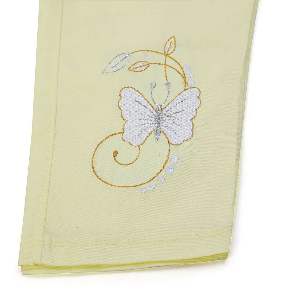 Girls Cotton Half Sleeves 3 Pcs Suit - Yellow, Girls Suits, Chase Value, Chase Value