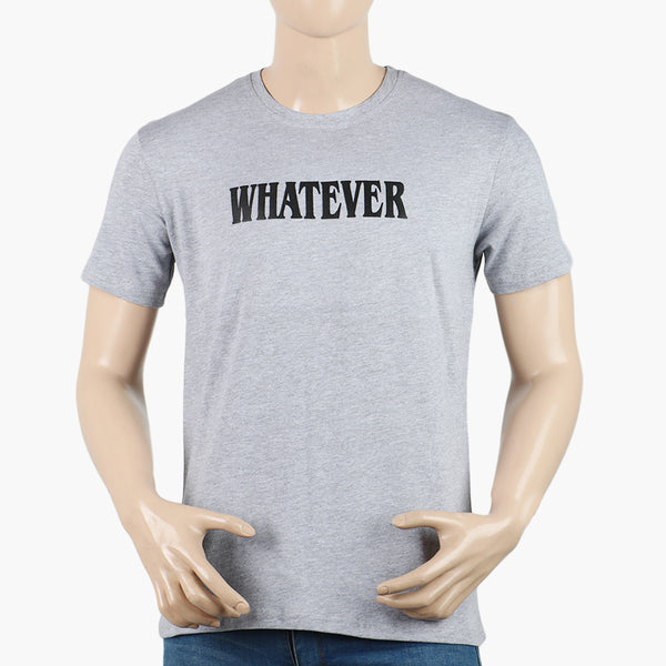 Men's Half Sleeves Printed T-Shirt - Grey