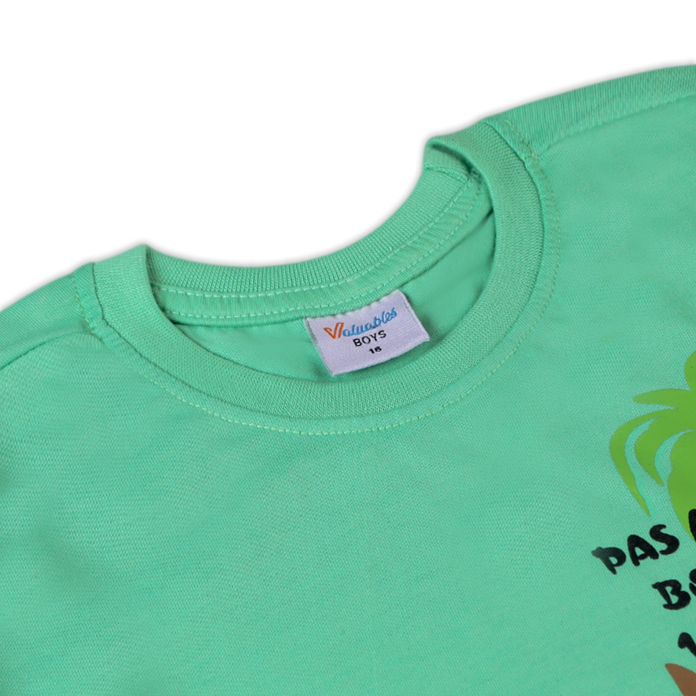 Boys Half Sleeves T-Shirt - Green - Green, Boys T-Shirts, Chase Value, Chase Value