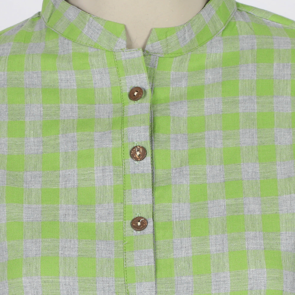 Women's Check Western Top - Green, Women T-Shirts & Tops, Chase Value, Chase Value