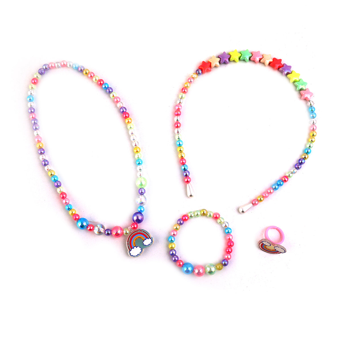 Elegant Beaded Necklace Mala & Bracelet For Girls - Multi Color, Girls Necklace & Chains, Chase Value, Chase Value