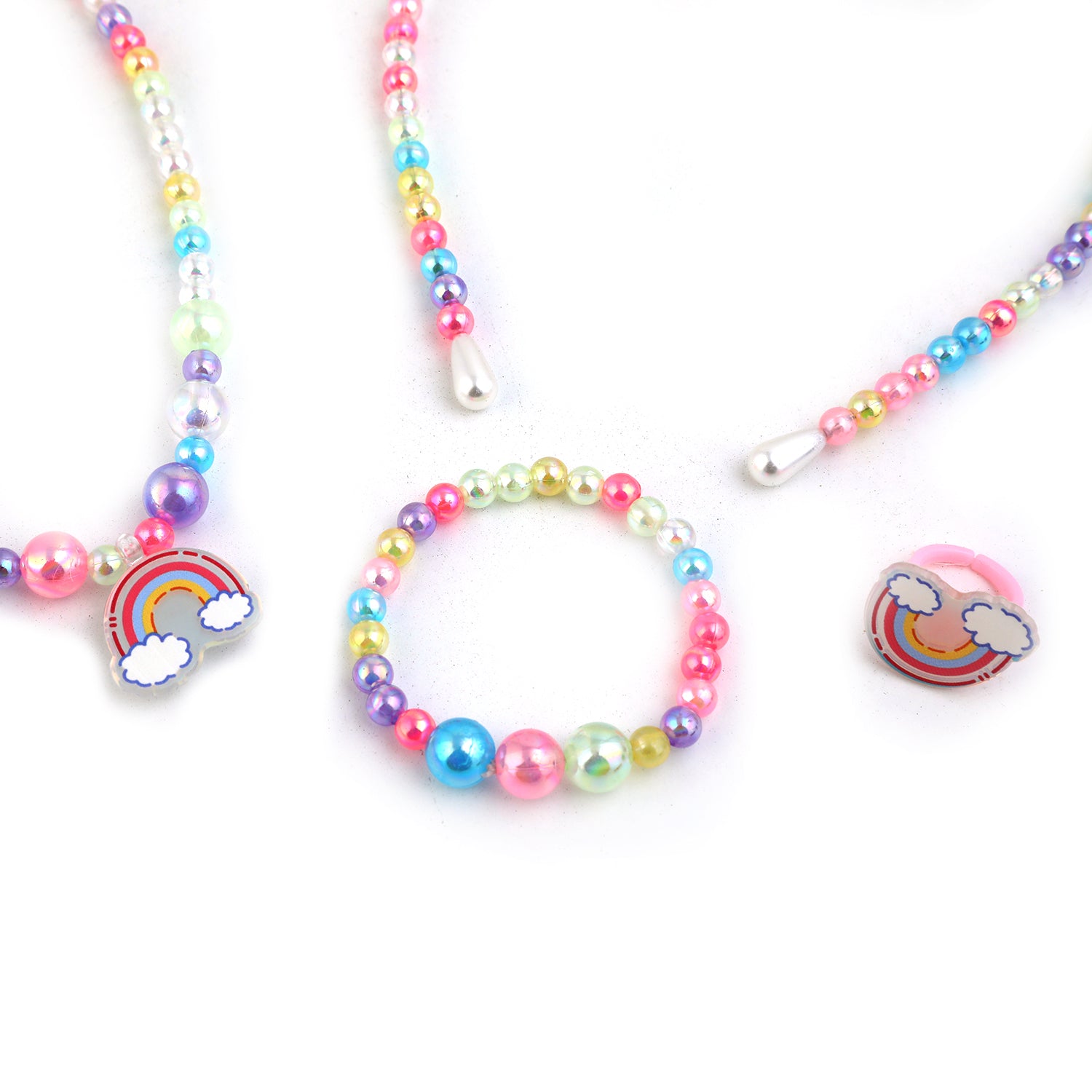 Elegant Beaded Necklace Mala & Bracelet For Girls - Multi Color, Girls Necklace & Chains, Chase Value, Chase Value