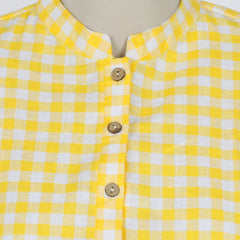 Women's Check Western Top - Yellow