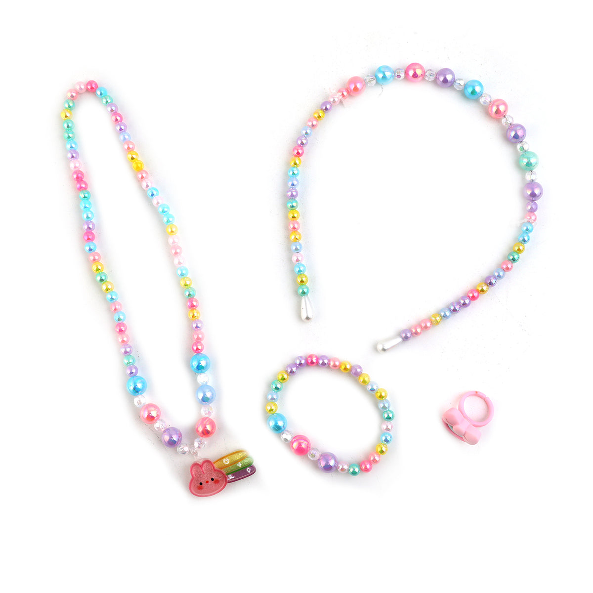 Elegant Beaded Necklace Mala & Bracelet For Girls - Multi Color, Girls Necklace & Chains, Chase Value, Chase Value