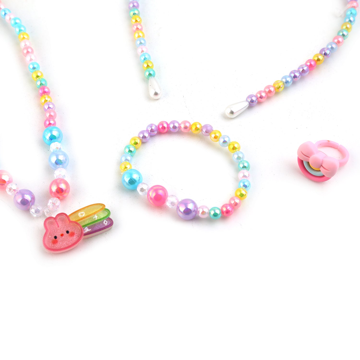 Elegant Beaded Necklace Mala & Bracelet For Girls - Multi Color, Girls Necklace & Chains, Chase Value, Chase Value