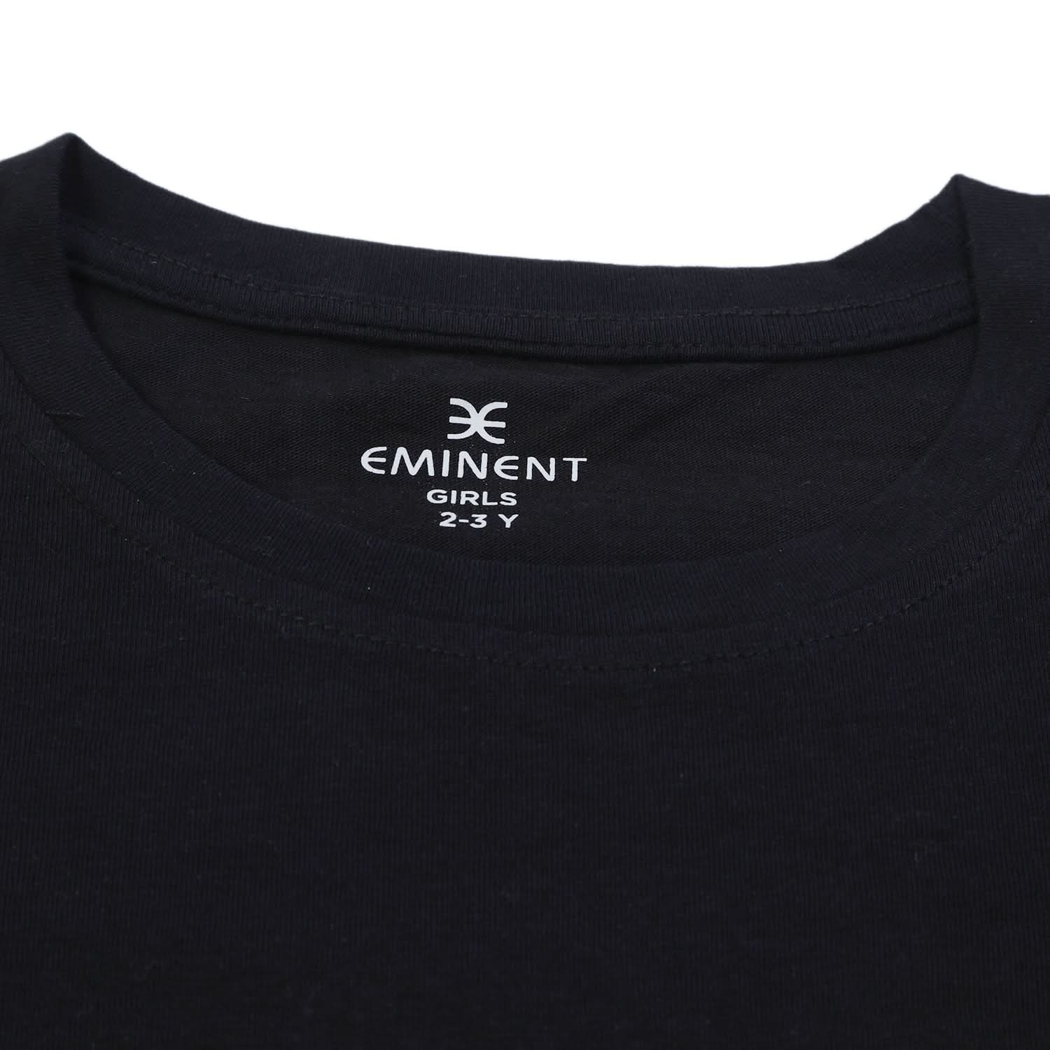 Eminent Girls Half Sleeves T-Shirt - Black, Girls T-Shirts, Eminent, Chase Value