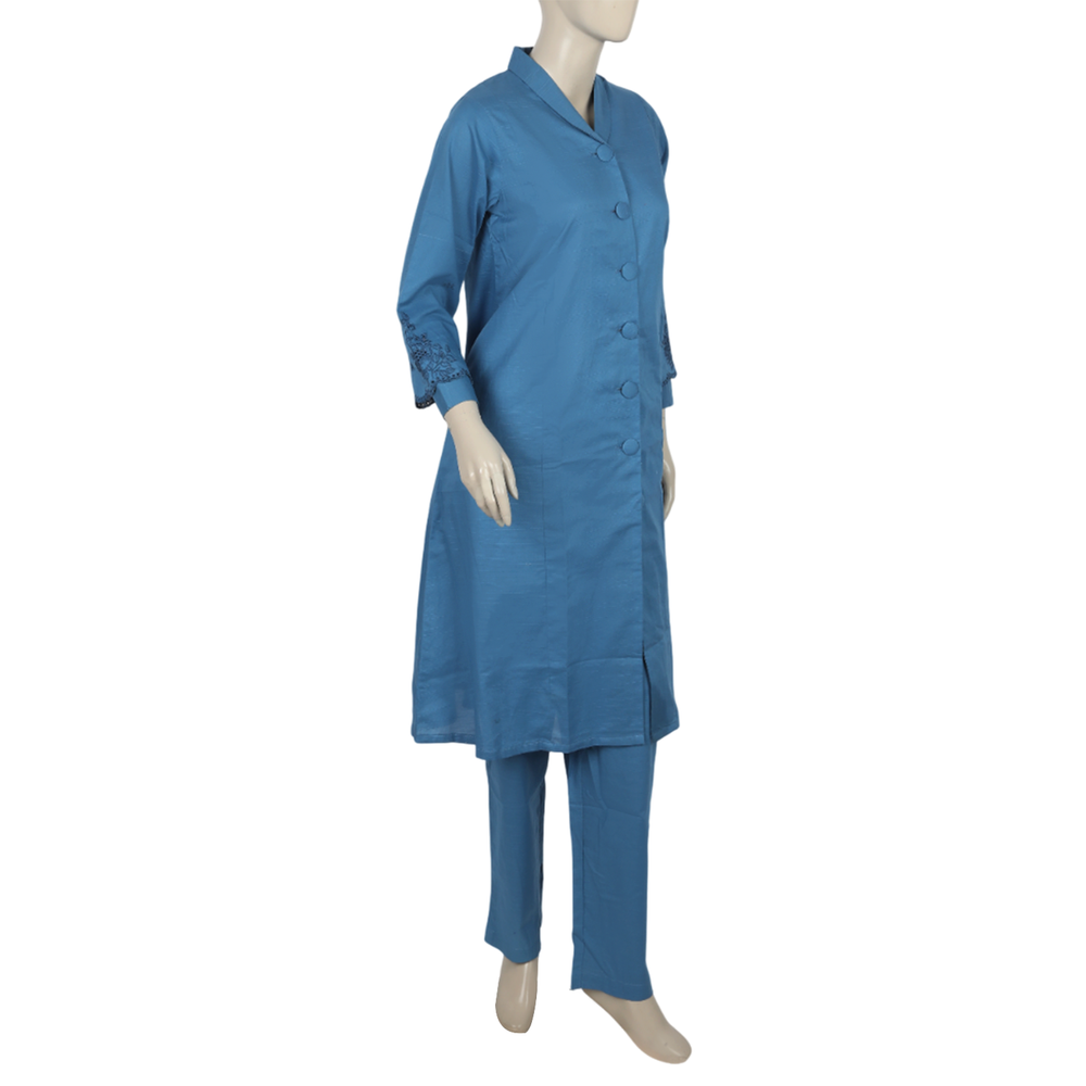 Eminent Women's Embroidered 2 Pcs Suit  -  Blue, Women Shalwar Suits, Eminent, Chase Value
