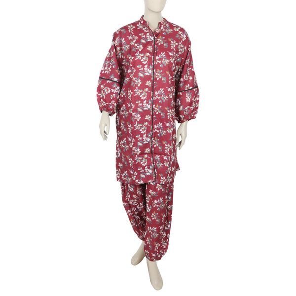 Women's Linen Co-Ord Set - Maroon