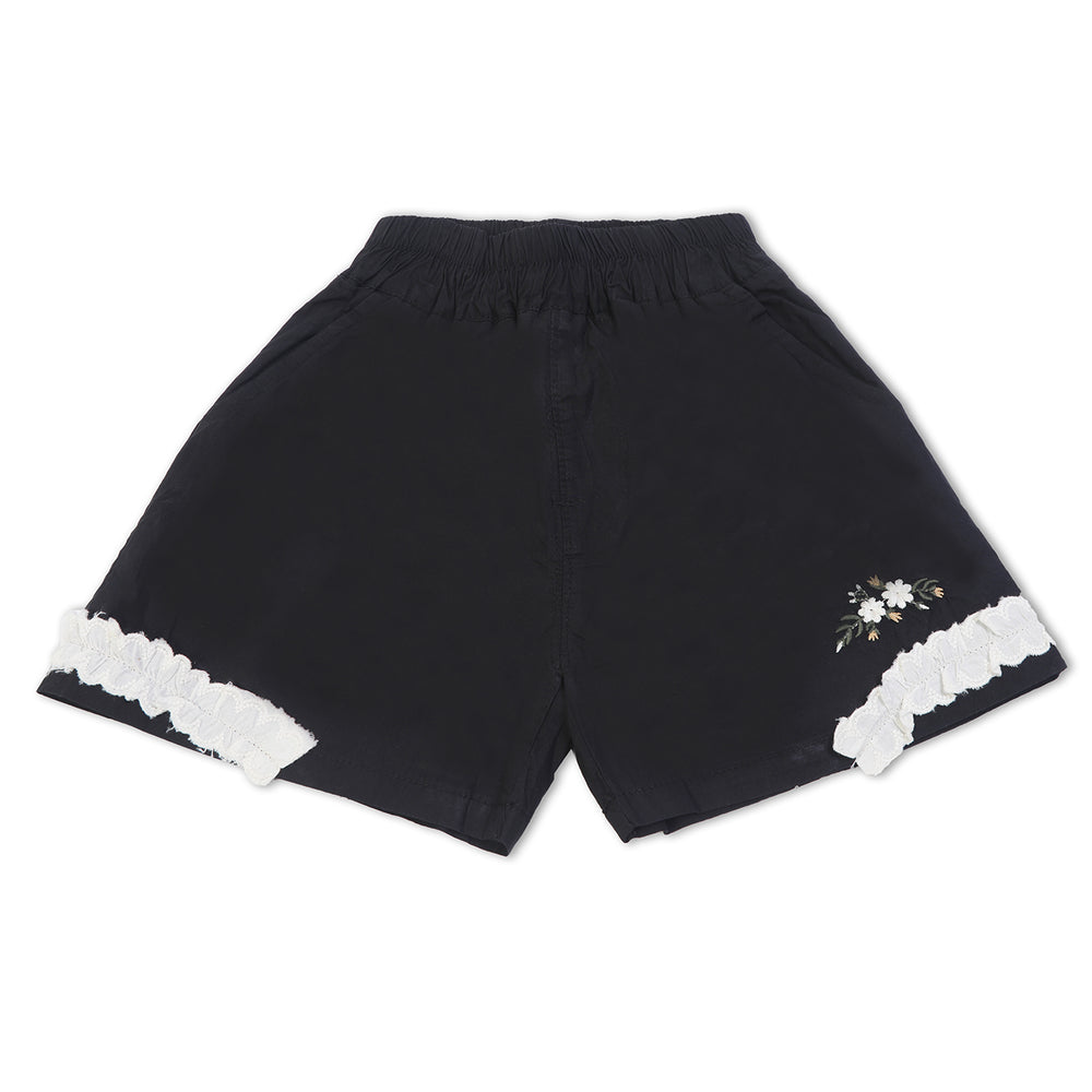 Girls Cotton Shorts - Black, Girls Shorts Skirts, Chase Value, Chase Value