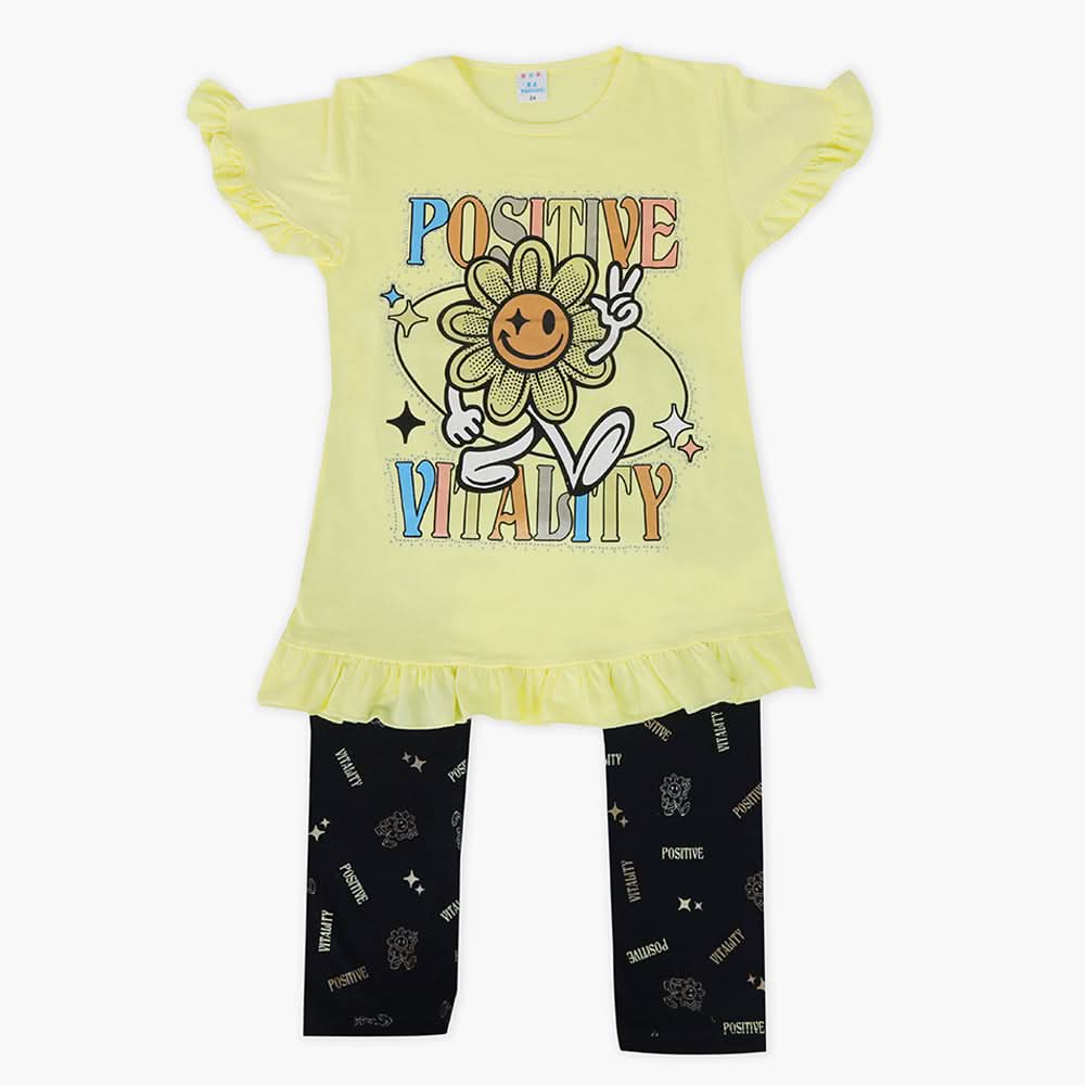 Girls Half Sleeves Suit - Yellow, Girls Suits, Chase Value, Chase Value