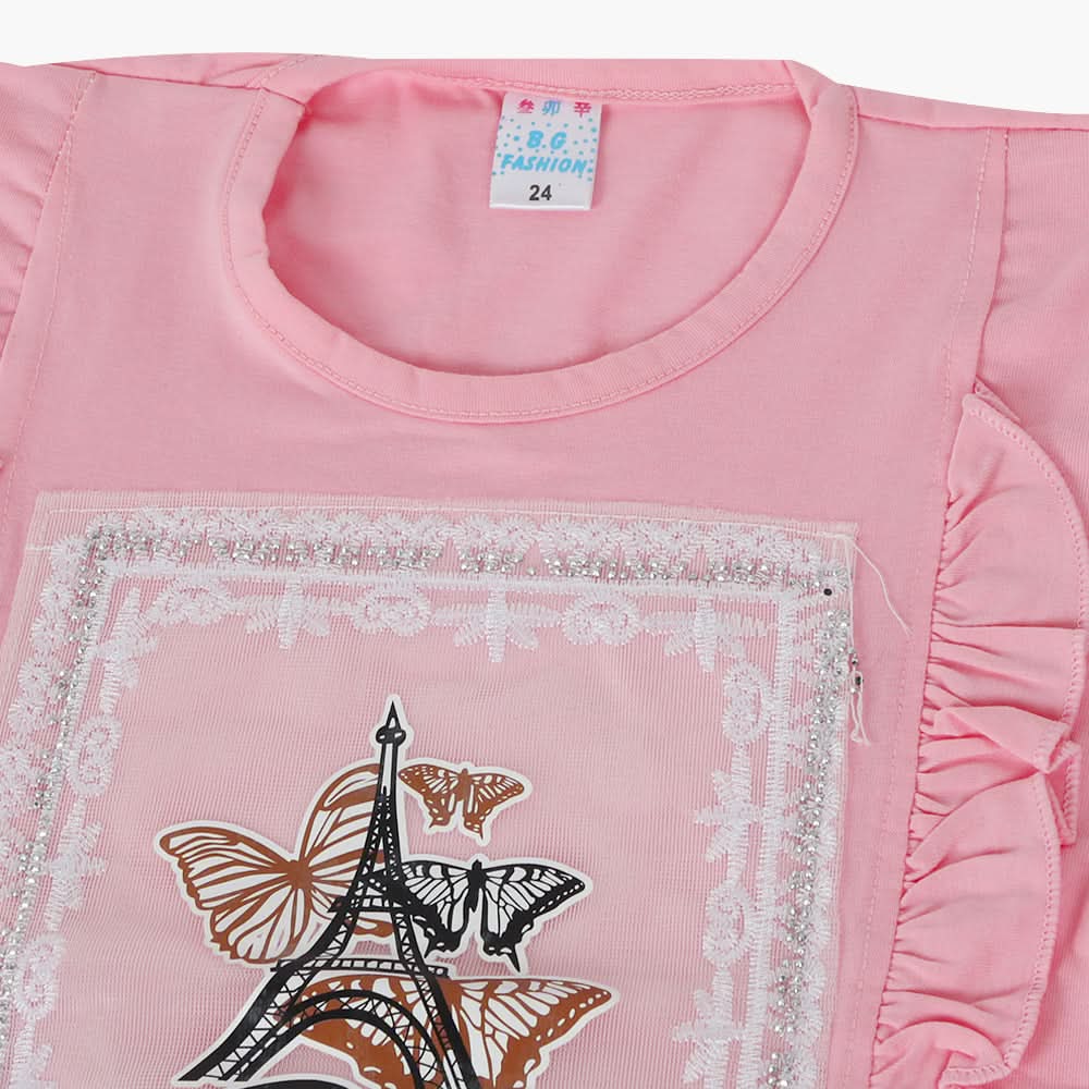Girls Half Sleeves Suit - Pink, Girls Suits, Chase Value, Chase Value