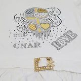 Girls Half Sleeves Skirt Suit - White, Girls Suits, Chase Value, Chase Value